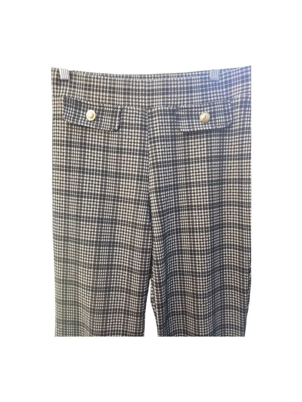 Michael Kors Black and White Plaid Trousers